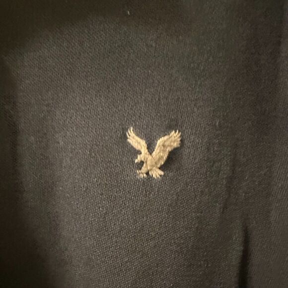 American Eagle Outfitters Polo Style Blue Shirt Quarter Button Up Men - Picture 3 of 4